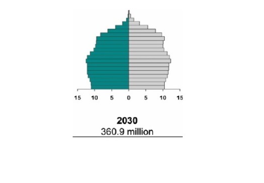 „Pyramída“ rozloženia populácie do roku 2030
