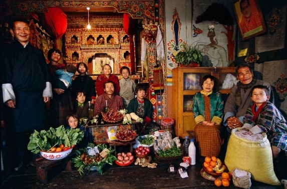 Týždňový nákup pre bhutánsku rodinu